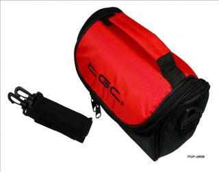Crimson Red & Black Carry Case Bag for Sony CX730E HD Flash Memory