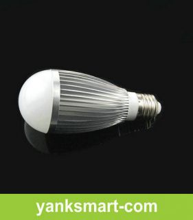 7W E2 Oval Silver Energy Saving Bright Light Aluminum LED Bulb Lamp