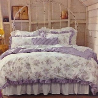 purple ruffle bedding