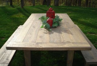 Dining Table Bench Barn Wood Reclaimed Rustic Kitchen Furniture Solid