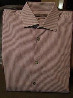 John Varvatos Mens L/S Cotton Dress Shirt   16 32/33 Slim Fit
