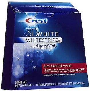 CREST 3D Advanced Vivid Whitestrips White Strips Teeth Whitening w