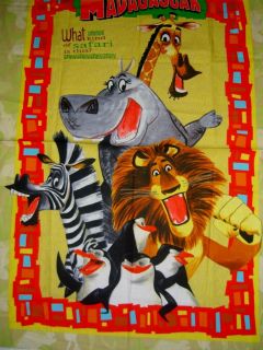 fabric panel quilting sew material 1y Lion Giraffe Hippo Zebra