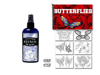 Flash Art Butterfly Book + Large Stencil Magic transfer supplies