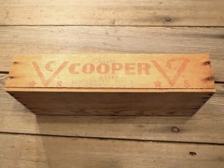 Wood Box COOPER SHARP CHEESE 5 Lbs. Vintage old antique Pope & sons