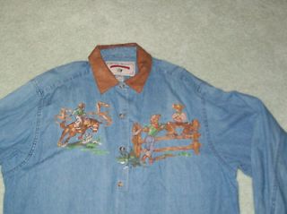 RED RIDGE MOUNTAIN OUTFITTERS WESTERN STYLE DENIM WITH COWBOYS SHIRT M