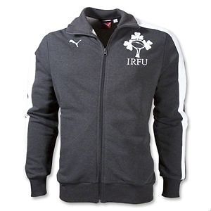 PUMA MENS RUGBY IRELAND SUPPORTED T7 TRACK JACKET CHARCOAL GRAY BRAND
