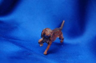 Antique metal dog Irish Setter Germany pointing hunting w great eyes