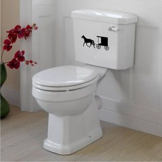 Horse & Buggy Toilet Tank Decal / Sticker Wall Mural Art Amish