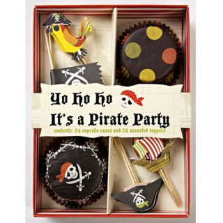 Pirate Party Yo Ho Flag Ship Cupcake Wrappers Picks Kit 24 Toppers