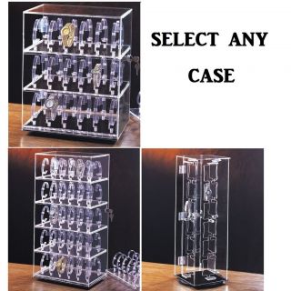 ROTATING WATCH ACRYLIC JEWELRY DISPLAY CASE ~~SELECT ANY SIZE~~WATCH