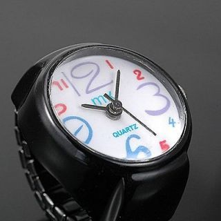 fashion new cute Black Band Ladies girl kid New GIFT finger ring watch