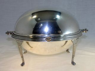 English SilverPlate Revolving Dome Entree Server With Trays