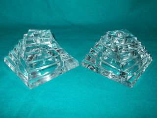 Newly listed Vintage pair of crystal twisted pyramid candle