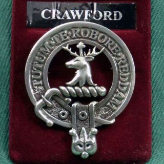 Crawford Scottish Clan Crest Badge Pin Ships free in US