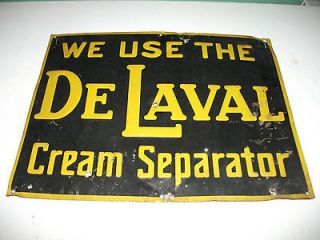 Vintage Antique 1930s De Laval Cream Separator Tin Sign Original