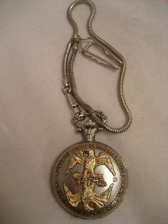 Double Eagle Commemorative Pocket Watch Great Chain Fob