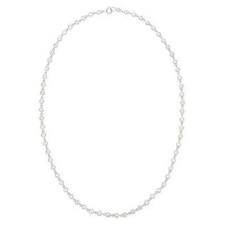 Sterling Silver Cubic Zirconia 18 inch Tennis Necklace   PZ4467 18
