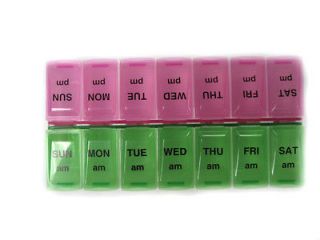 Pill Box Organizer Case Medicine Planner Vitamins 7 Day Weekly AM/PM