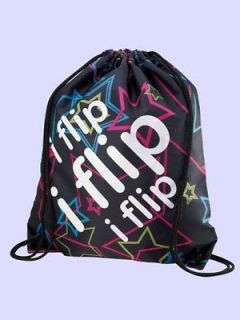 Flip & Stars Gymnastics Drawstring Bag   17 x 13 NEW DESIGN