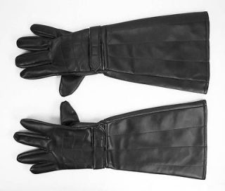 Dark Villain SITH Vader Gloves Adult Costume LONG FAUX LEATHER