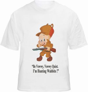 Elmer Fudd T shirt Cartoon Character Retro Farmer Bugs Hunting Wabbit