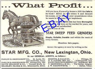 NICE 1900 STAR SWEEP FEED GRINDER AD NEW LEXINGTON OHIO