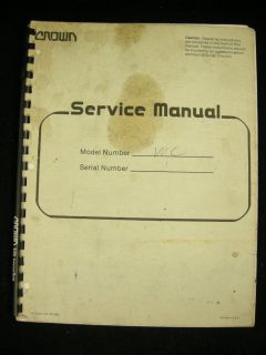 CROWN WC Lift Truck Service Manual Forklift
