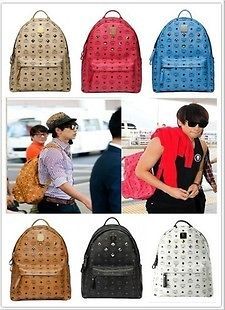 KPOP HOT backpack Rivet schoolbag shoulder bag,exo luhan,bigbang, snsd
