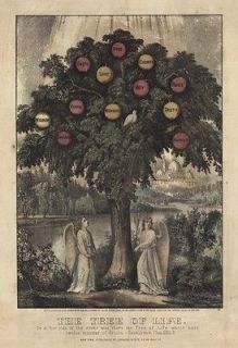 The Tree of Life by Currier & Ives   Original Lithograph