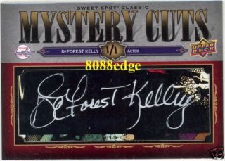 2008 MYSTERY CUTS AUTOGRAPH AUTO: DeFOREST KELLEY #1/1 LEONARD McCOY