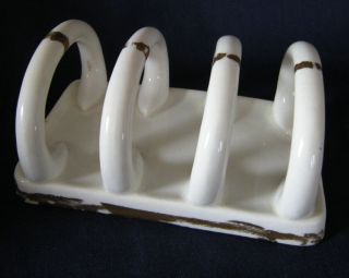 Darling Antique China TOAST RACK Cream with gold trim Tuscan China