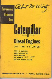 CAT D2 3J 5J Caterpillar D3400 Engine Service Manual Repair Rebuild