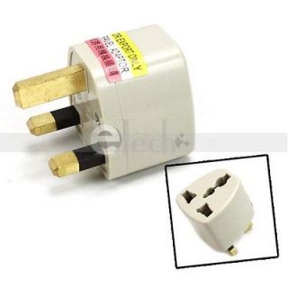 New US AU EU to UK 3Pin Travel Adapter Converter Outlet Plug PC White