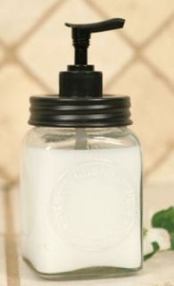 Rustic Primitive Miniature DAZEY Butter Churn Jar Soap or Lotion Pump