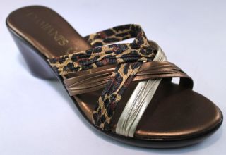 DAMIANIS by Italian Shoemakers 2351S1 LEOPARD MULTI Bronze Gold Slide