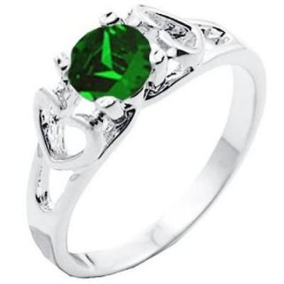 New Mother/Daughte r Emerald Green CZ Ring   Sizes 5 8