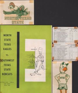 1949 UNT Denton Football Lot   Program Decals   RAY RENFRO   Texas
