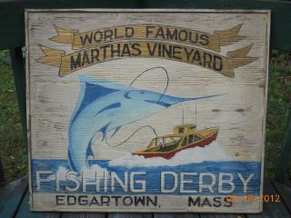 World Famous wooden Fishing Derby Marthas Vineyard Swordfish Wood