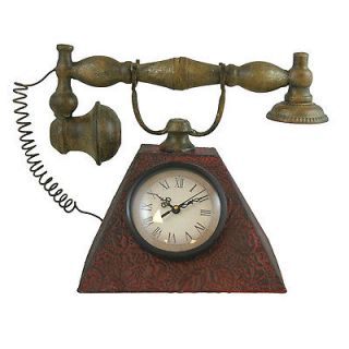 Unique Decorative Old Fashioned Metal Phone Clock