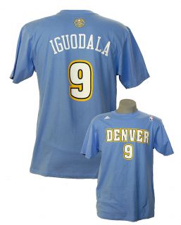 Denver Nuggets Andre Iguodala #9 player t shirt light blue by Adidas