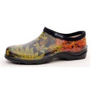 SLOGGERS PRINTED GARDEN SHOES WOMENS MIDSUMMER BLACK SIZES 6 10