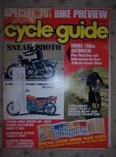 1975 Cycle Guide Motorcycle Magazine Ossa 250 Honda E