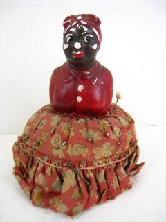 Vintage 5 Black African Americ an Memorabilia Chalkware Pin Cushion