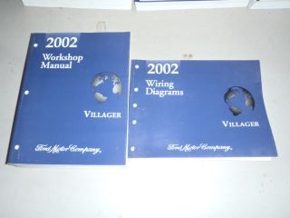 2002 MERCURY VILLAGER VAN DEALER SHOP MANUAL 02 SET