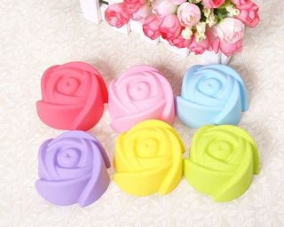 6pcs Flower Silicone Muffin Cupcake Cake Mould Bakeware Maker Xmas