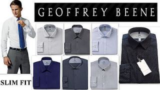 Mens Shirt GEOFFREY BEENE Designer SLIM FIT Wrinkle Free FANCY RRP $50