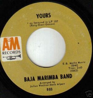 Baja Marimba Band 45 Yours/Last Of the Red Hot Llamas