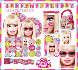 BARBIE Birthday Shower Party Supplies   Plates Napkins Cups Balloons