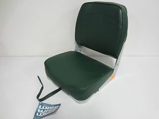 Wise New Fishing Boat Seat Chair Green Composite Base/Bottom Fold Down